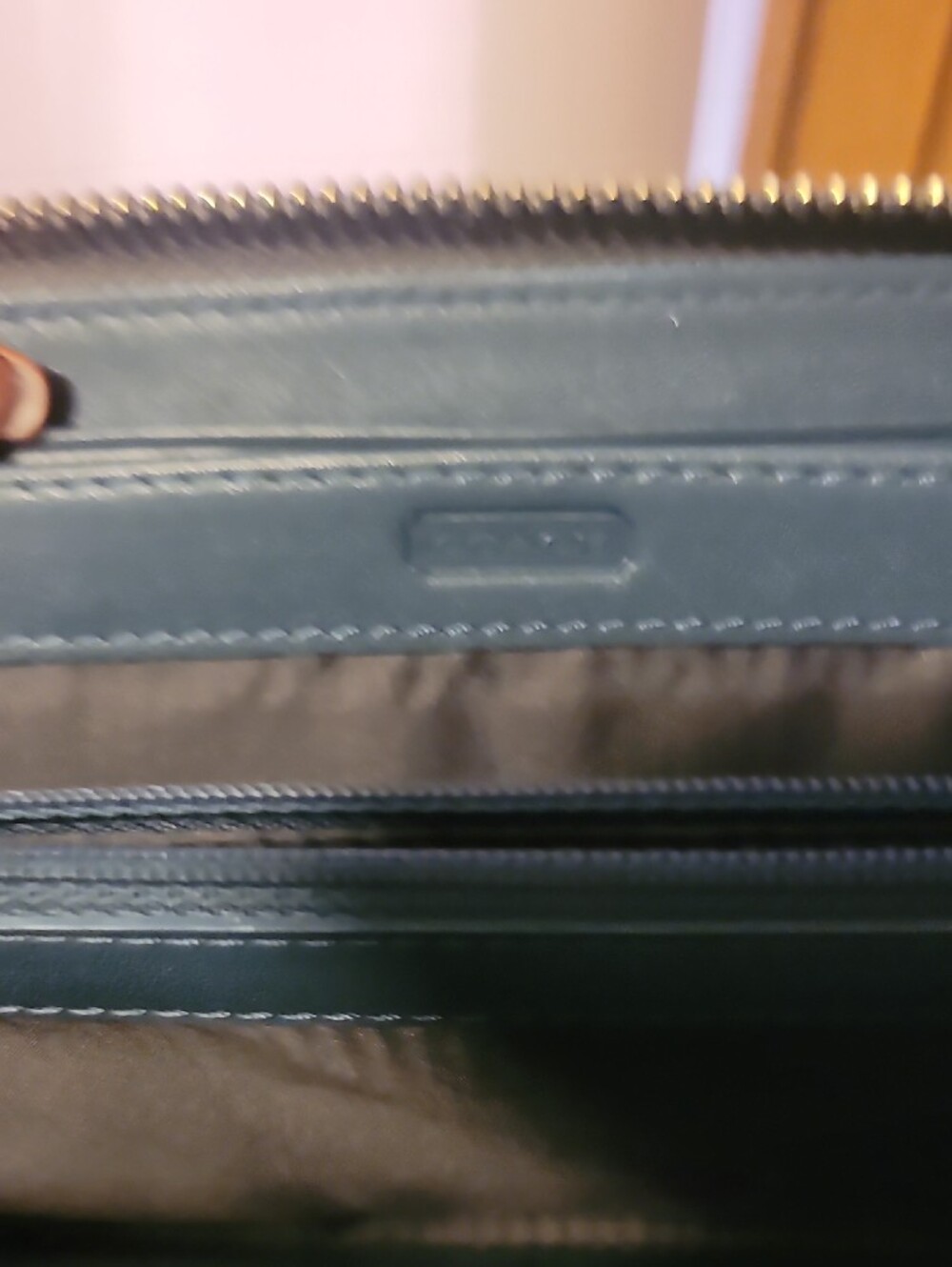 Coach Light Gray Croc-Embossed Zip Wallet - Picture 5 of 7